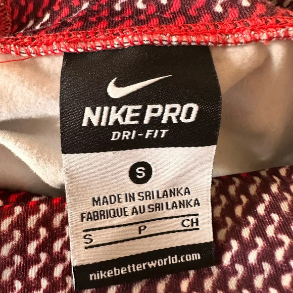 Nike Pro Women's Red White Hyperwarm Nordic Infinity Long Sleeve Shirt - Picture 10 of 16